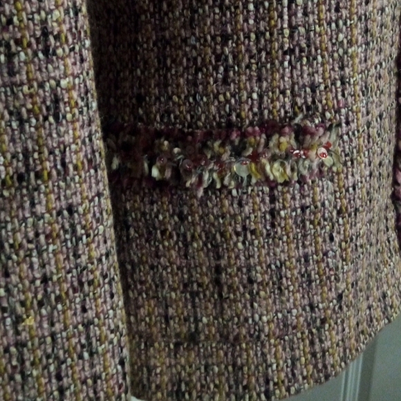 Danielle O by Tahari Levine Multicolor Wool Blend Tweed Blazer Size 6 - Picture 6 of 11